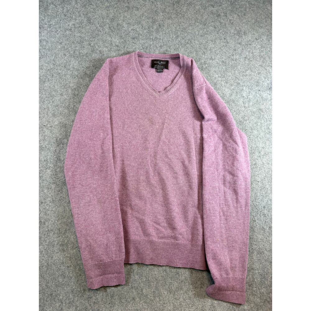 Black Brown 1826 Sweater Mens Pink Vneck Pullover Cozy Cashmere Knit Medium